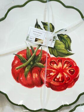 House & Garden Melamine Tomatoes Dinner Plates Set Of 8 New